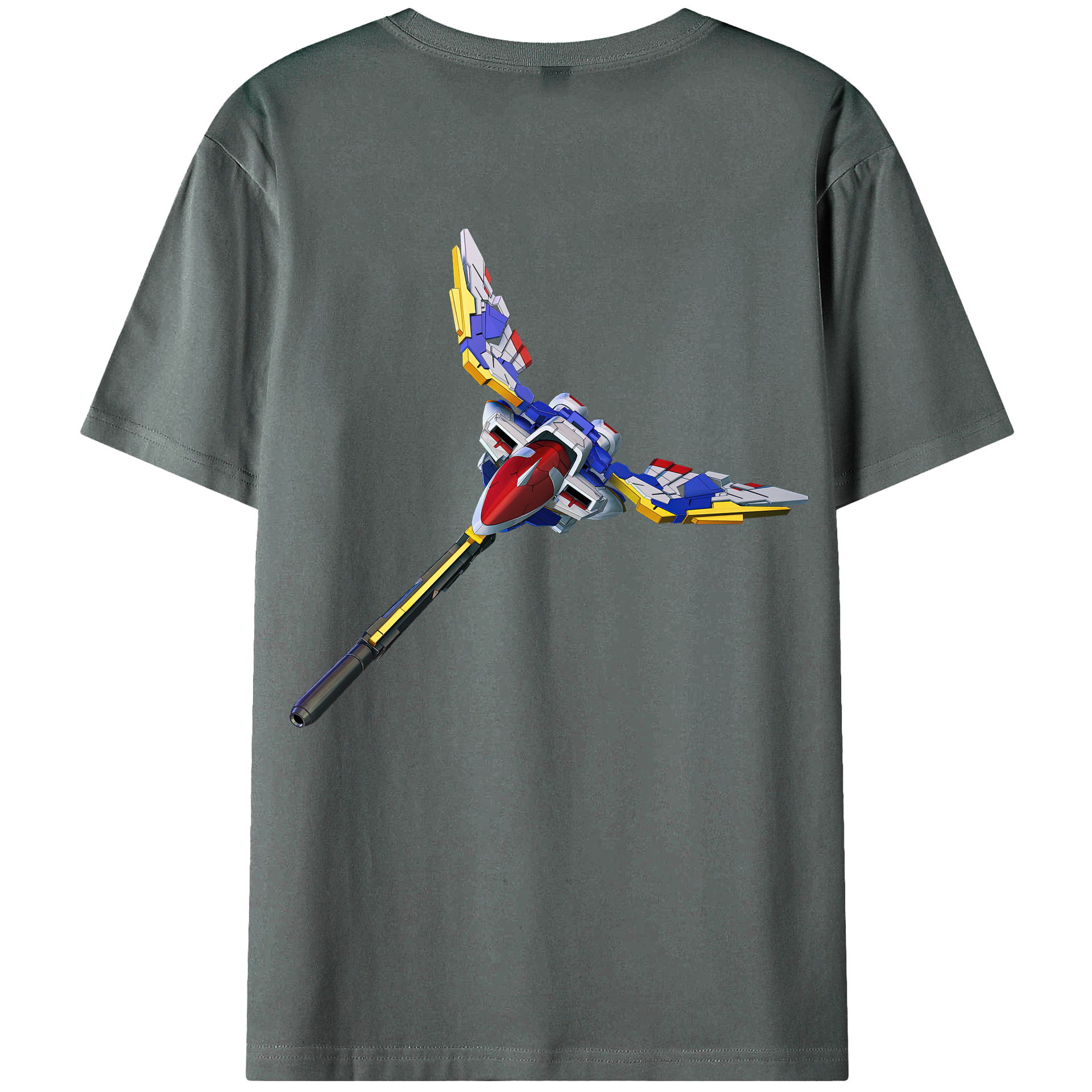（画像用） 機動戦士ガンダム Mobile Suit Gundam 綿100％ メンズ半袖Tシャツ（バックプリント） 通気性
